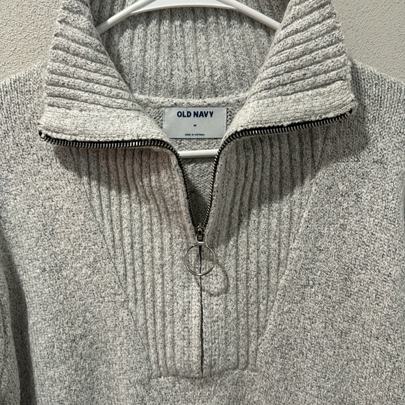 Soft Ash Grey Quarter Zip Sweater - Picture 2 of 4
